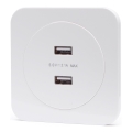 Aigostar - Πρίζα τροφοδοσίας USB με πλαίσιο, 2x θύρες USB-A, λευκή