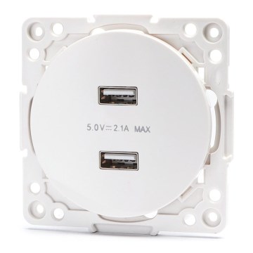 Aigostar - πρίζα τροφοδοσίας USB χωρίς πλαίσιο 2x USB-A λευκή