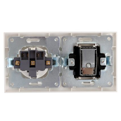 Aigostar - Πρίζα TV και πρίζα SCHUKO 230V με πλαίσιο, λευκή