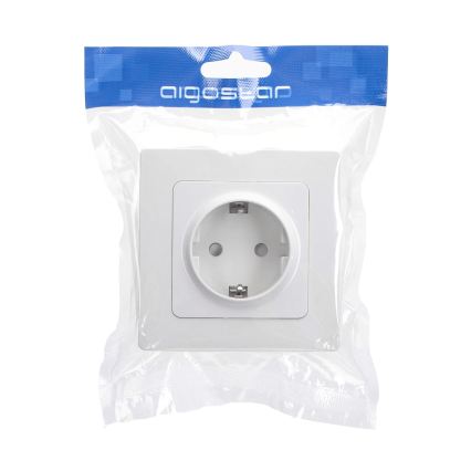 Aigostar - Πρίζα τοίχου με πλαίσιο SCHUKO 250V λευκή