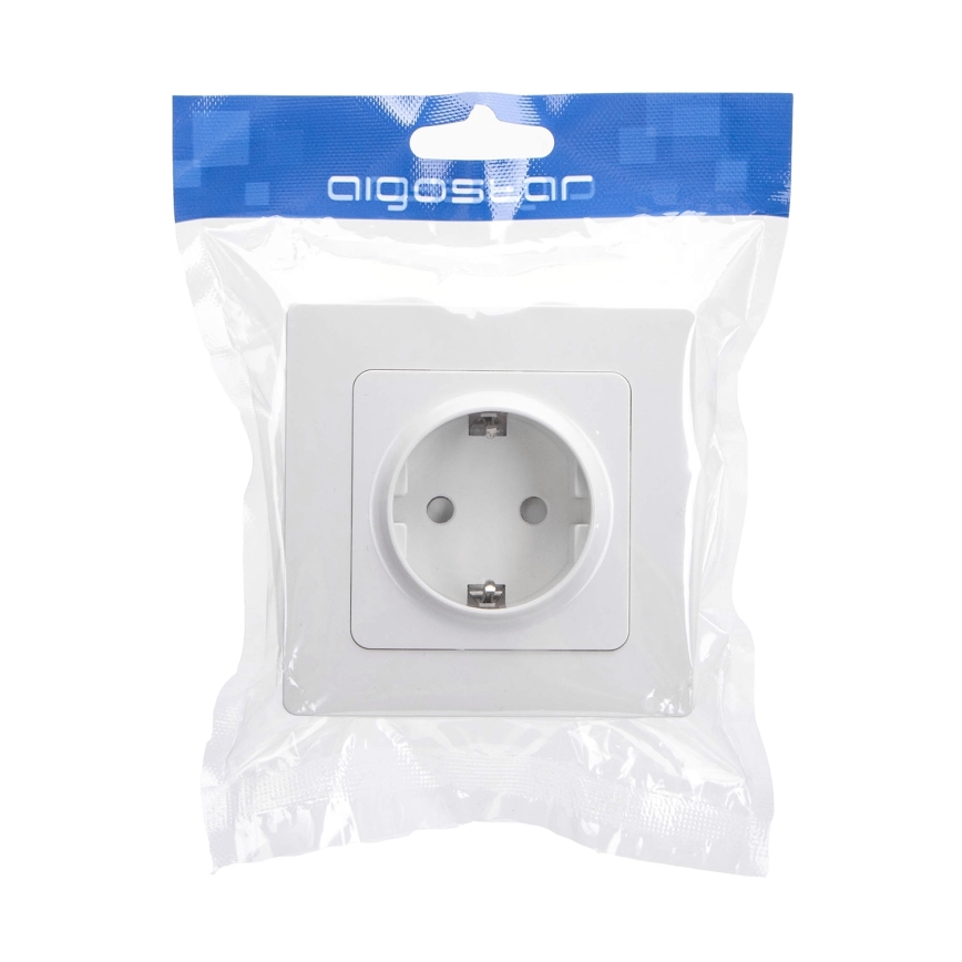 Aigostar - Πρίζα τοίχου με πλαίσιο SCHUKO 250V λευκή