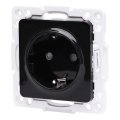 Aigostar - Πρίζα τοίχου χωρίς πλαίσιο SCHUKO 250V μαύρη