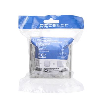 Aigostar - Ρυθμιστής φωτεινότητας με πλαίσιο 250V/10A, λευκό
