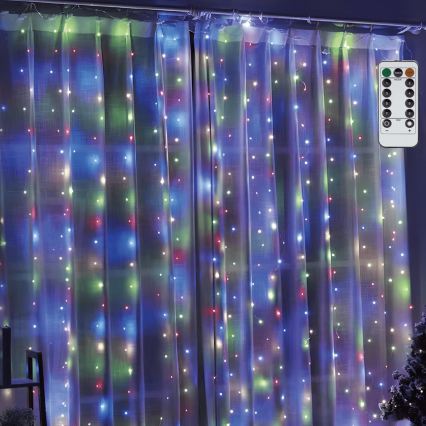 Aigostar - Ρυθμιζόμενα χριστουγεννιάτικα φωτάκια LED 300xLED/8 λειτουργίες USB 6x3m πολύχρωμα + τηλεχειριστήριο