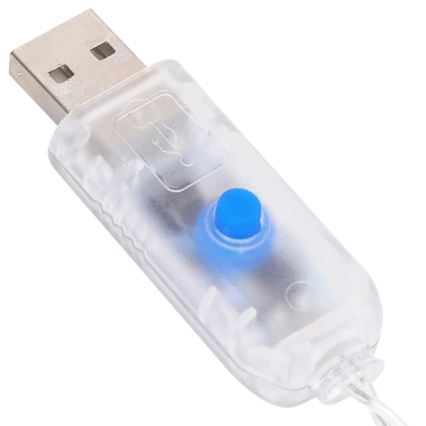 Aigostar - Ρυθμιζόμενα χριστουγεννιάτικα φωτάκια LED 300xLED/8 λειτουργίες USB 6x3m πολύχρωμα + τηλεχειριστήριο