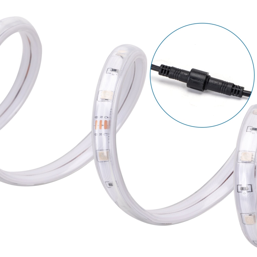 Aigostar - LED RGB Ρυθμιζόμενη ηλιακή λωρίδα LED/1,6W/3,2V 3+2m IP65 1800 mAh + τηλεχειριστήριο