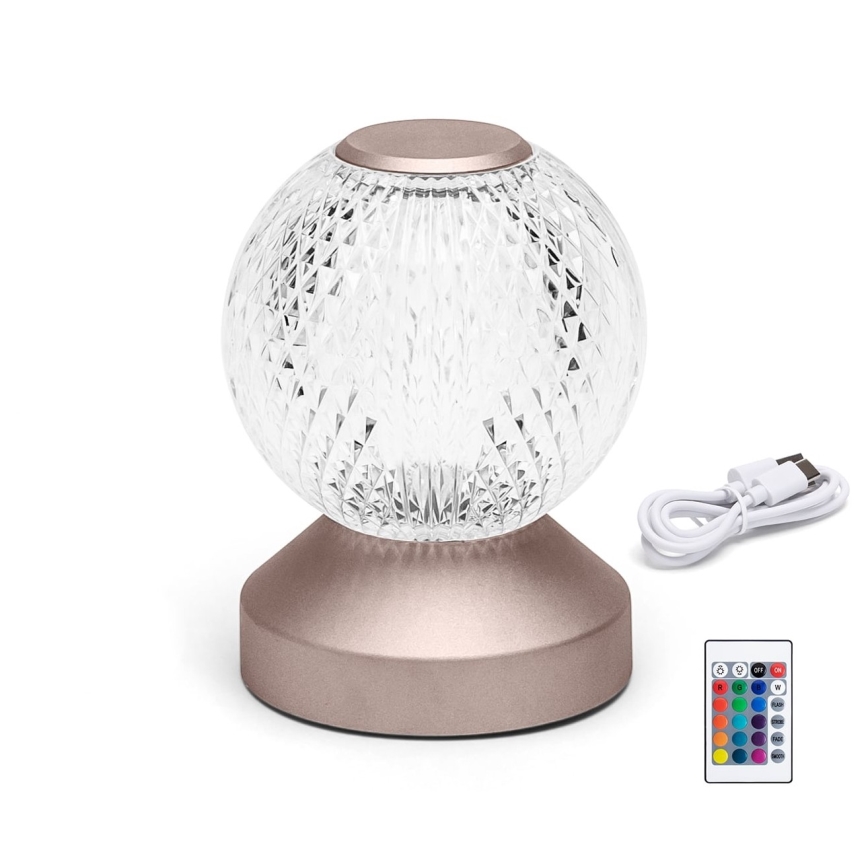 Aigostar - Ρυθμιζόμενο LED RGB Φορτιζόμενο Επιτραπέζιο Φωτιστικό LED/1W/5V 1800mAh 13,5 εκ. + τηλεχειριστήριο