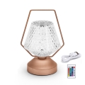 Aigostar - Ρυθμιζόμενο LED RGB Φορτιζόμενο Επιτραπέζιο Φωτιστικό LED/1W/5V 1800mAh 20 εκ. + τηλεχειριστήριο