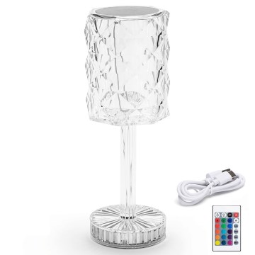 Aigostar - Ρυθμιζόμενο LED RGB Φορτιζόμενο Επιτραπέζιο Φωτιστικό LED/1W/5V 1800mAh 26 εκ. + τηλεχειριστήριο