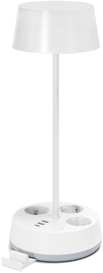 Aigostar - Ρυθμιζόμενο LED επιτραπέζιο φωτιστικό με ενσωματωμένες πρίζες και θύρα USB LED/4,6W/230V 3000/4000/6500K λευκό