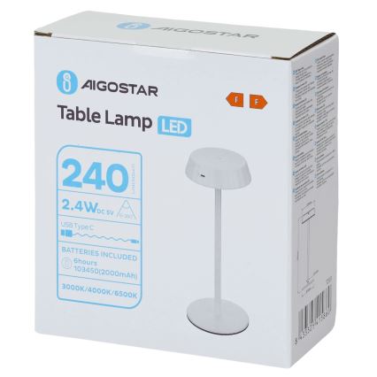 Aigostar - Ρυθμιζόμενο επιτραπέζιο φωτιστικό LED AMBIENT LED/2,4W/5V 3000-6500K λευκό