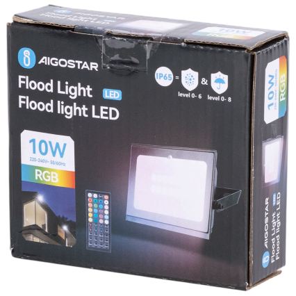 Aigostar - LED RGB ρυθμιζόμενος προβολέας LED/20W/230V IP65 + τηλεχειριστήριο