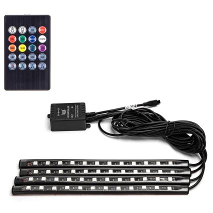Aigostar - RGB LED ρυθμιζόμενες ταινίες για αυτοκίνητο LED/4,5W/5V + τηλεχειριστήριο