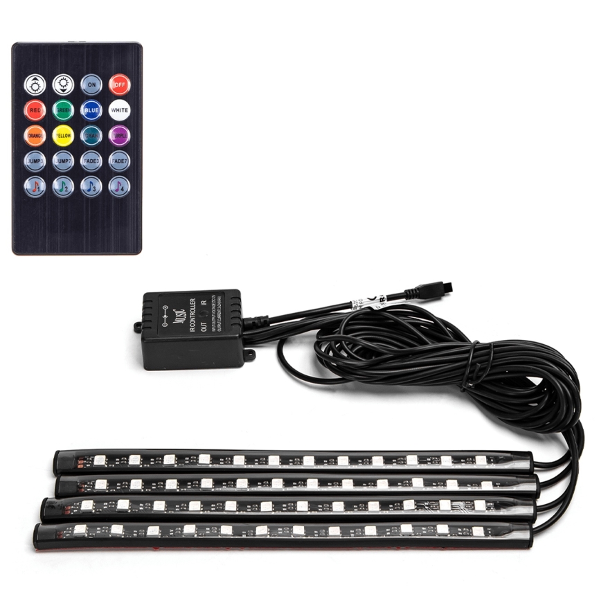 Aigostar - RGB LED ρυθμιζόμενες ταινίες για αυτοκίνητο LED/4,5W/5V + τηλεχειριστήριο