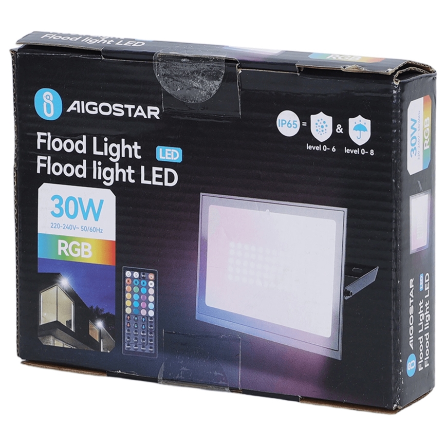 Aigostar - Ρυθμιζόμενος προβολέας LED RGB/30W/230V IP65 + τηλεχειριστήριο