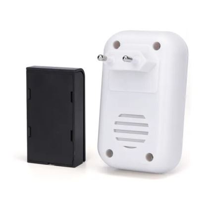 Aigostar - SET 2x Ασύρματο κουδούνι πρίζας 230V IP44 λευκό/μαύρο