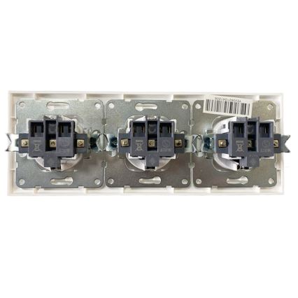 Aigostar - Τριπλή οικιακή πρίζα με πλαίσιο SCHUKO 230V λευκή