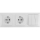 Aigostar - Τριπλός διακόπτης αρ. 3 και 2x πρίζες SCHUKO 230V με λευκό πλαίσιο