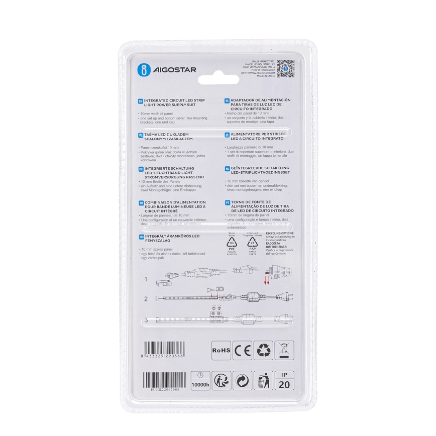 Aigostar - Τροφοδοτικό για ταινίες LED 10 mm 600W/230V λευκό