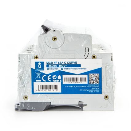 Aigostar - Τετραπολικός αυτόματος διακόπτης 4P-63A-C 400V