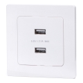 Aigostar - USB πρίζα τροφοδοσίας με πλαίσιο 2x USB-A λευκή