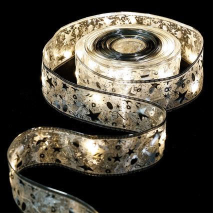 Aigostar - LED γιρλάντα 100xLED/3xAA 10 m θερμό λευκό ασημί