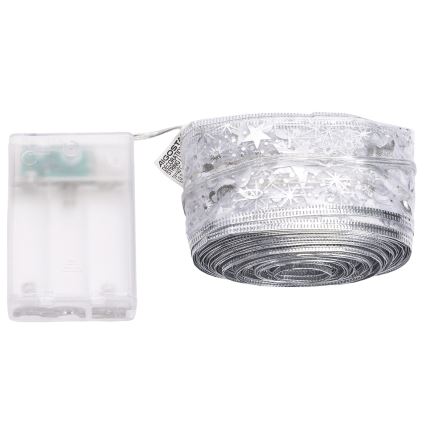 Aigostar - LED γιρλάντα 100xLED/3xAA 10 m θερμό λευκό ασημί