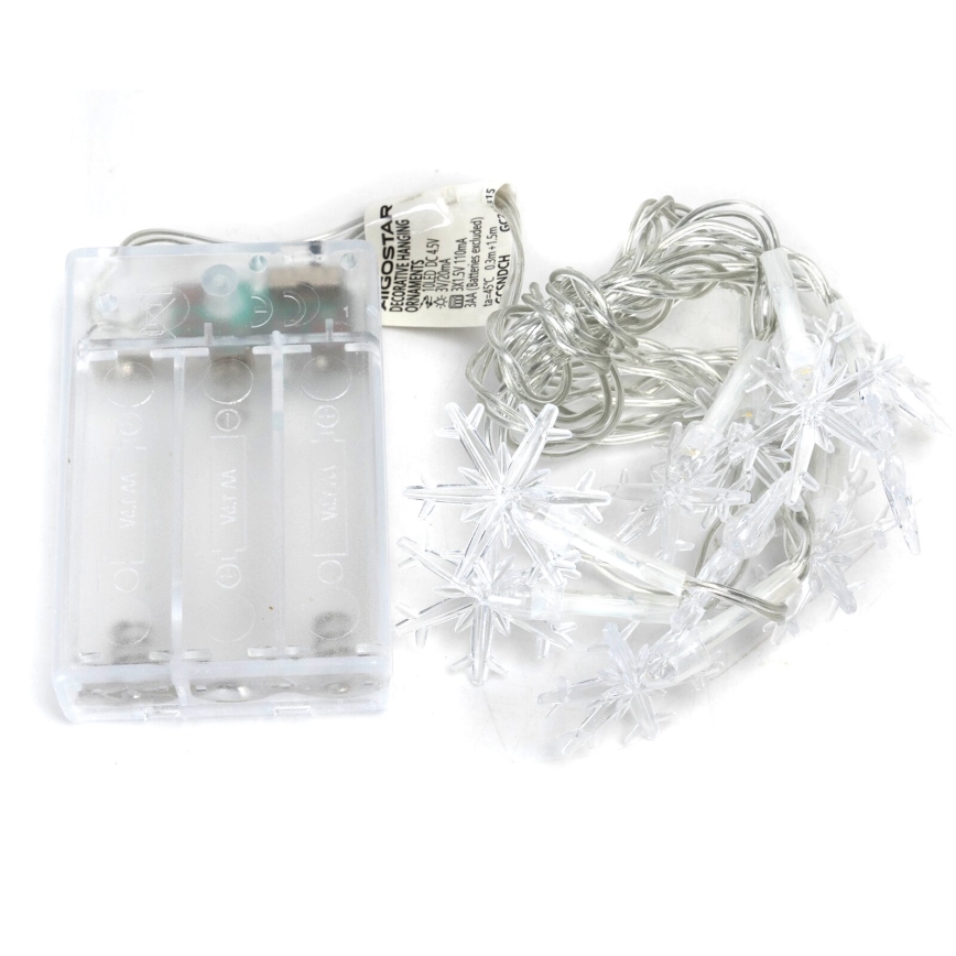 Aigostar - Γιρλάντα LED 20xLED/3xAA 3,3m νιφάδες χιονιού