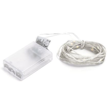 Aigostar - Γιρλάντα LED 50xLED/3xAA 5,3m ζεστό λευκό