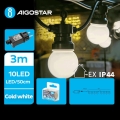 Aigostar - Γιρλάντα LED εξωτερικού χώρου, διακοσμητική, 10xLED/3m, IP44, ψυχρό λευκό