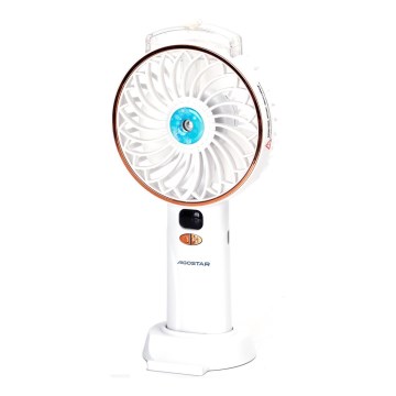 Aigostar - Επαναφορτιζόμενος μίνι ανεμιστήρας 5W/5V 2400mAh USB λευκός