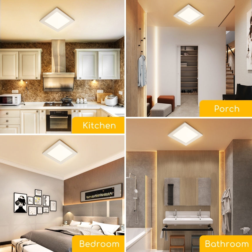 Aigostar - Επιφανειακό φωτιστικό οροφής LED/6W/230V 3000K 12,2x12,2 cm λευκό