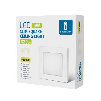 Aigostar - Επιφανειακό φωτιστικό οροφής LED/6W/230V 3000K 12,2x12,2 cm λευκό