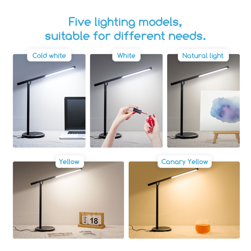 Aigostar - Επιτραπέζια λάμπα αφής dimming LED LED/8W/230V 3000-6000K μαύρο