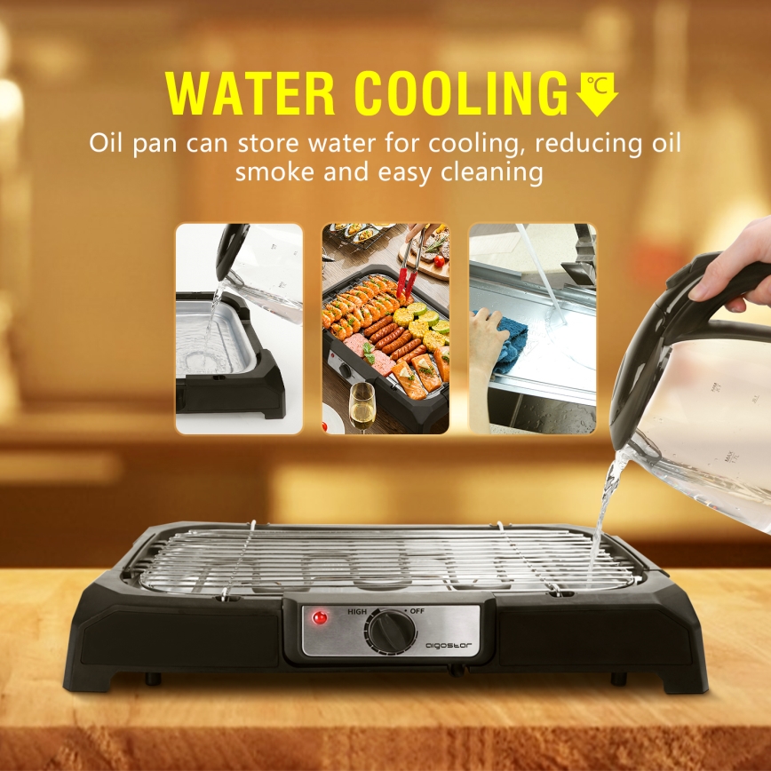 Aigostar - Επιτραπέζια ηλεκτρική ψησταριά 2000W/230V