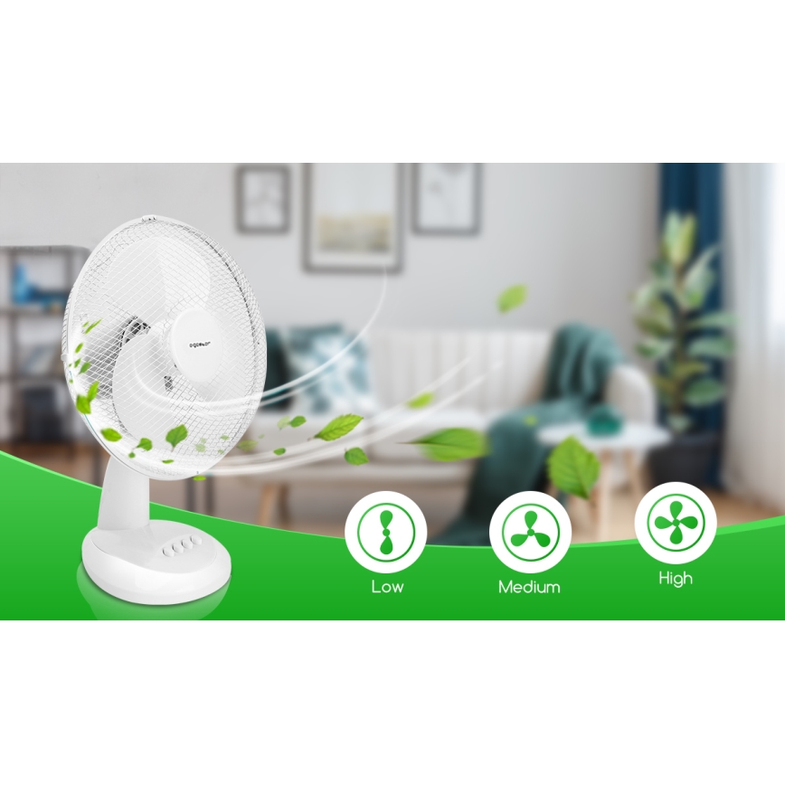 Aigostar - Επιτραπέζιος ανεμιστήρας 35W/230V 34 cm λευκό