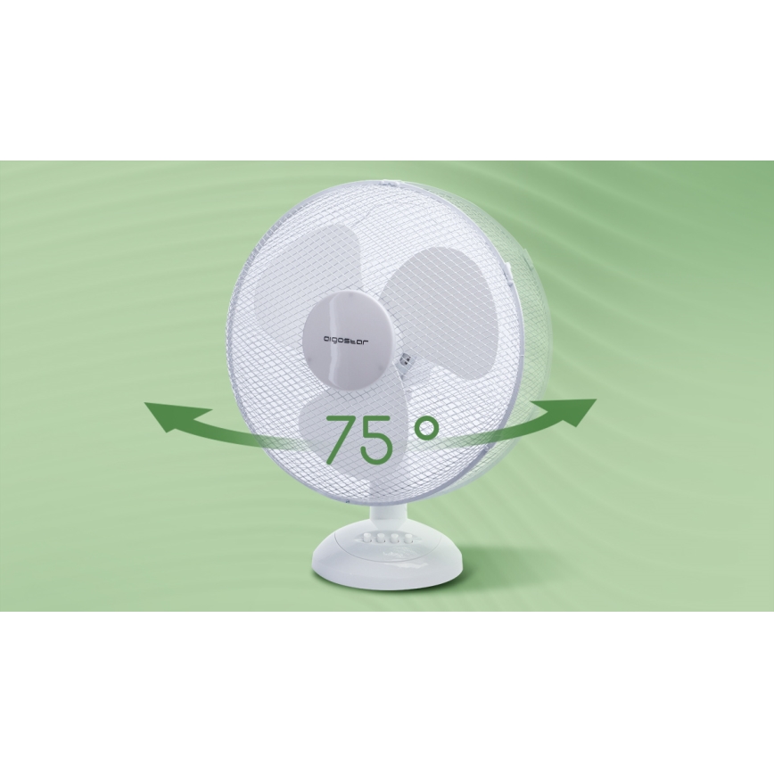 Aigostar - Επιτραπέζιος ανεμιστήρας 50W/230V λευκός