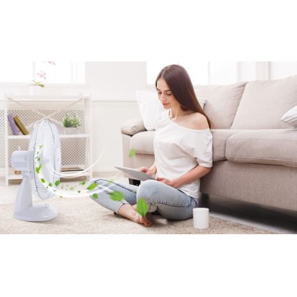 Aigostar - Επιτραπέζιος ανεμιστήρας 50W/230V λευκός