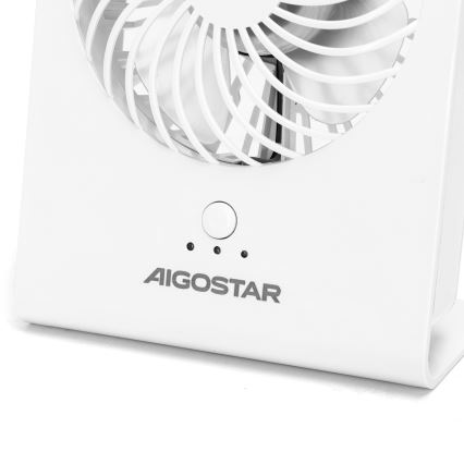 Aigostar - Επιτραπέζιος ανεμιστήρας 5W/5V λευκός