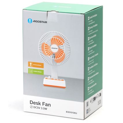Aigostar - Επιτραπέζιος ανεμιστήρας 6W/USB