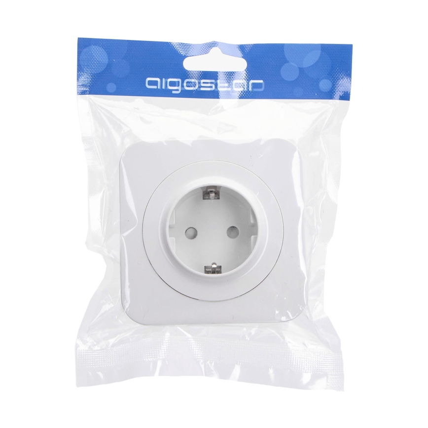 Aigostar - Επιτοίχια πρίζα με πλαίσιο SCHUKO 250V λευκή