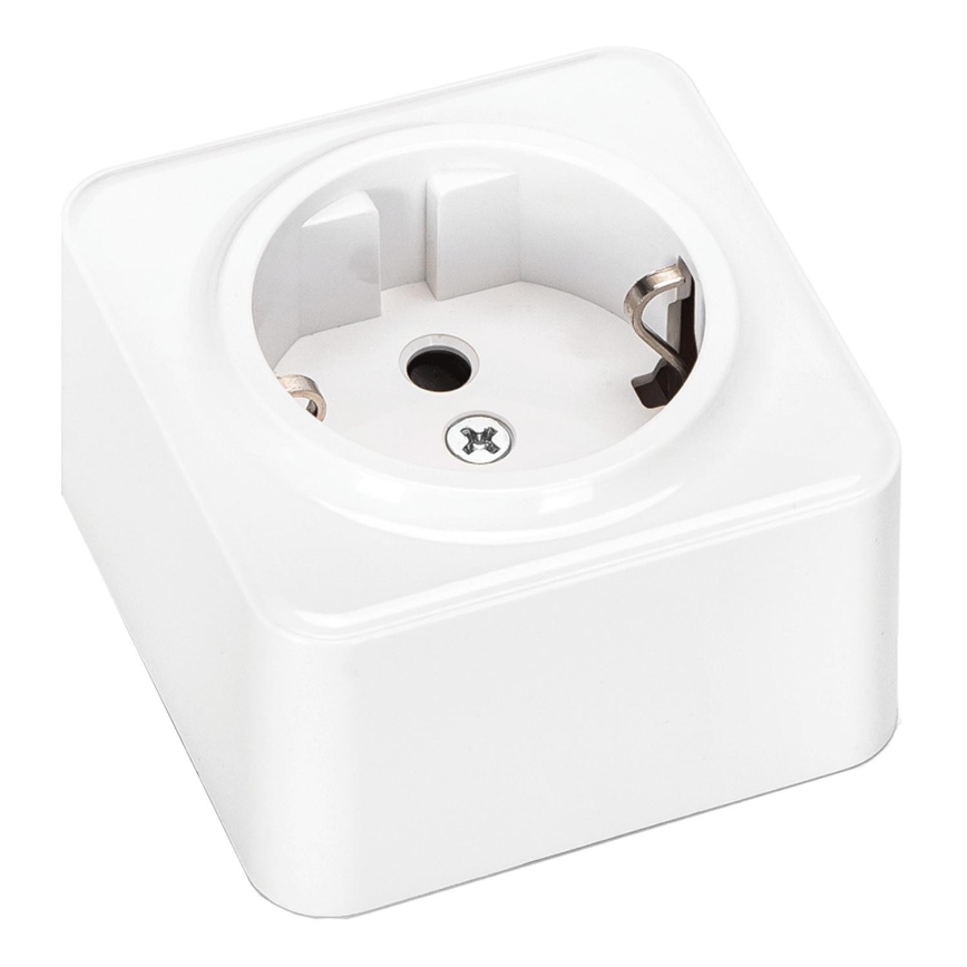 Aigostar - Επιτοίχια πρίζα οικιακής χρήσης SCHUKO 250V λευκή
