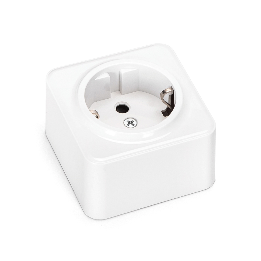 Aigostar - Επιτοίχια πρίζα οικιακής χρήσης SCHUKO 250V λευκή