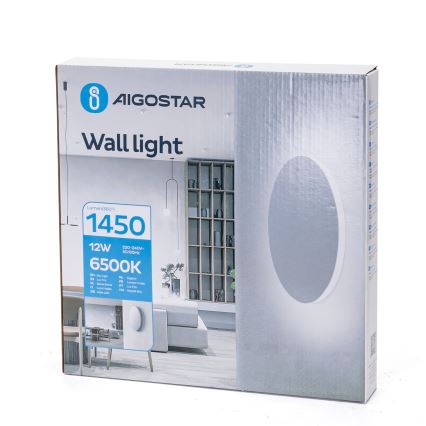 Aigostar - Επιτοίχιο φωτιστικό LED/12W/230V 6500K 25 cm λευκό
