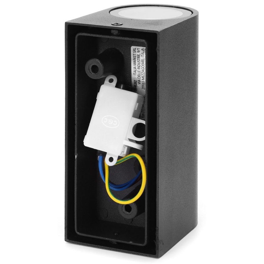 Aigostar - Επιτοίχιο φωτιστικό εξωτερικού χώρου 2xGU10/35W/230V μαύρο IP54