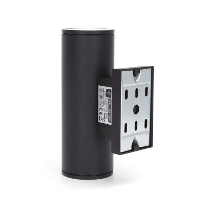 Aigostar - Επιτοίχιο φωτιστικό εξωτερικού χώρου 2xGU10/35W/230V μαύρο IP65 στρογγυλό
