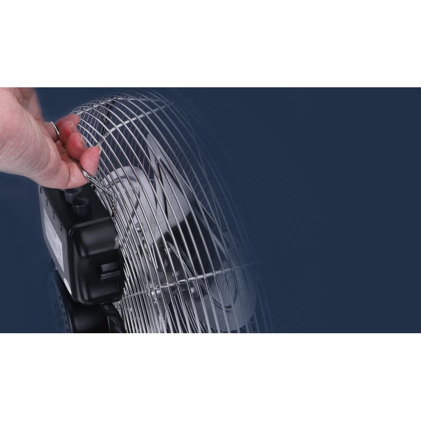 Aigostar - Ανεμιστήρας δαπέδου 100W/230V, διάμ. 54 εκ., γυαλιστερό χρώμιο