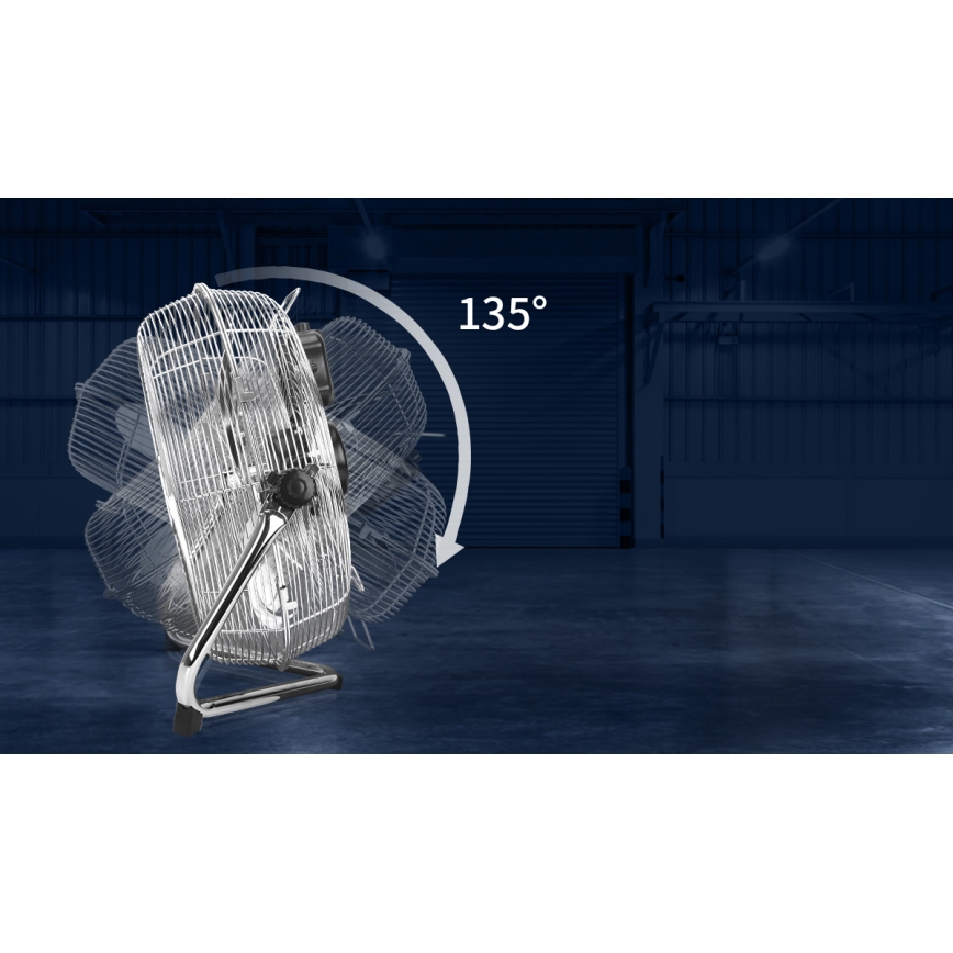 Aigostar - Ανεμιστήρας δαπέδου 100W/230V, διάμ. 54 εκ., γυαλιστερό χρώμιο