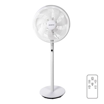 Aigostar - Επιδαπέδιος ανεμιστήρας 2 σε 1 45W/230V λευκός + τηλεχειριστήριο