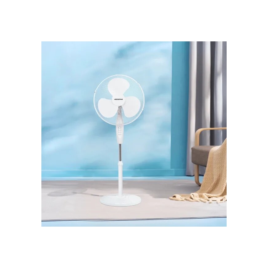 Aigostar - Ανεμιστήρας δαπέδου 40W/230V 123 cm λευκός